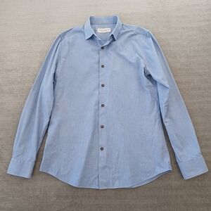 Knot Standard Tessitura Monti Shirt Mens M‎ Blue Long Sleeve Italy Casual Button